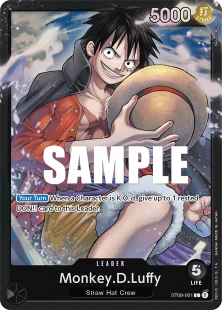 Monkey D. Luffy, carte One Piece ST08-001 — extension Monkey D. Luffy