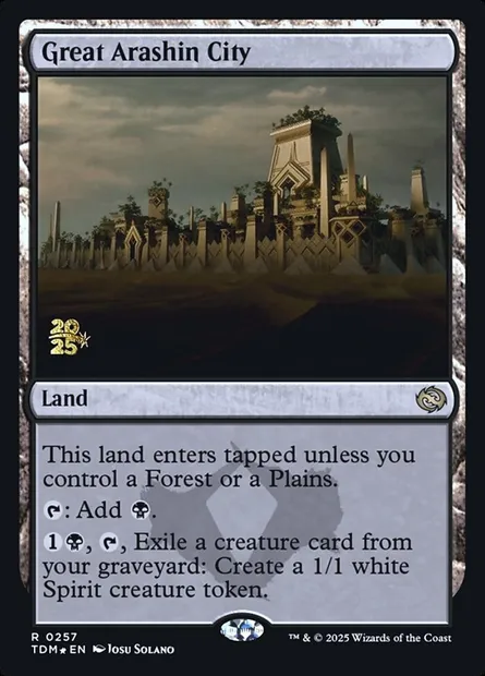Grande cité d'Arashin, carte Magic PTDM 257s — extension Tarkir: Dragonstorm Promos