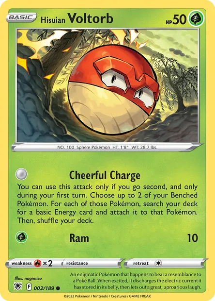 Hisuian Voltorb, Pokémon card ASR 002 — Astral Radiance set