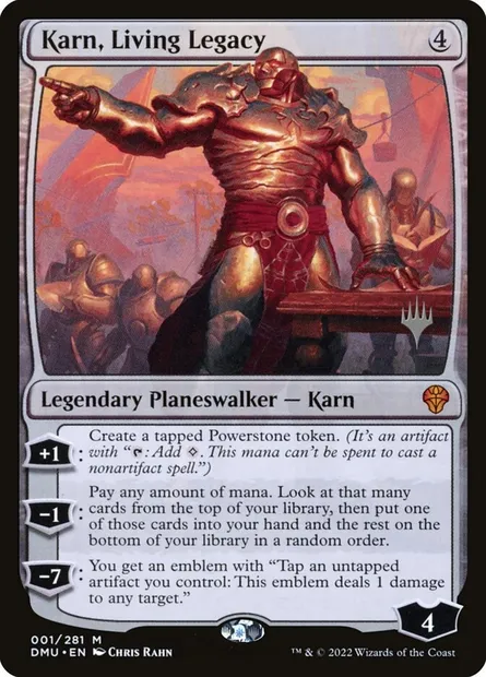 Karn, Living Legacy, carte Magic PDMU 1p — extension Dominaria United Promos