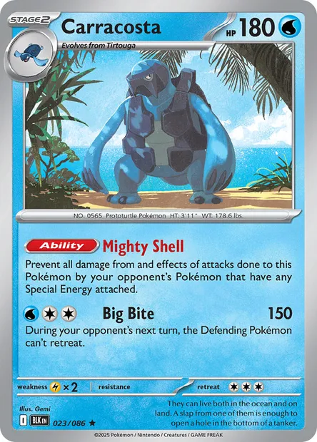 Carracosta, Pokémon card BLK 023 — Black Bolt set