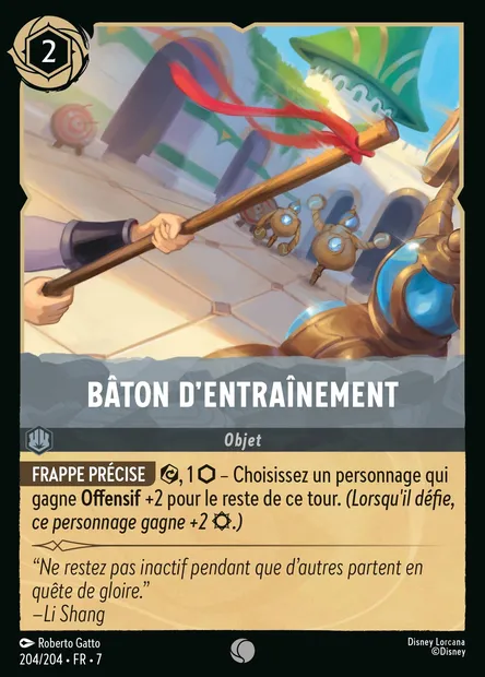 Bâton d'entraînement, carte Disney Lorcana CH7-204 — extension L'île d'Archazia