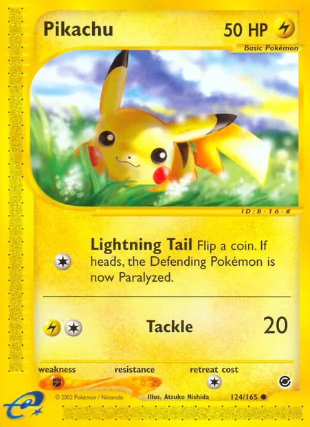 Pikachu, Pokémon card EX 124 — Expedition Base Set set