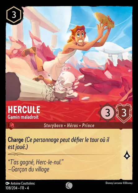 Hercule - Gamin maladroit, carte Disney Lorcana CH4-108 — extension Le Retour d'Ursula