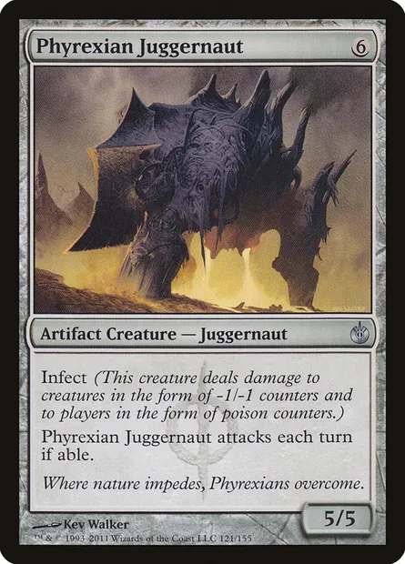 Phyrexian Juggernaut, Magic card MBS 121 — Mirrodin Besieged set