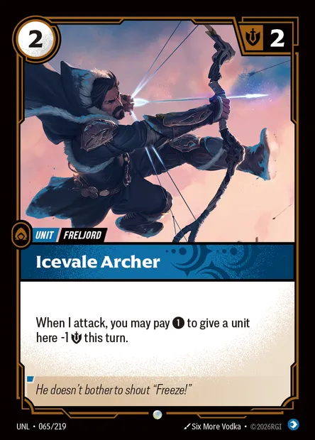 Icevale Archer, carte Riftbound UNL 065 — extension Unleashed