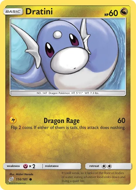 Dratini, Pokémon card TEU 116 — Team Up set