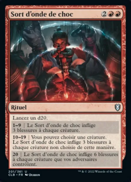 Sort d'onde de choc, carte Magic CLB 201 — extension Commander Légendes : la bataille de la Porte de Baldur