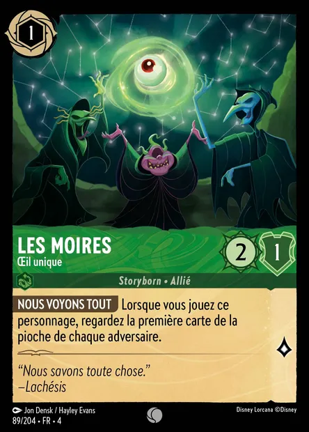 Les Moires - Œil unique, carte Disney Lorcana CH4-089 — extension Le Retour d'Ursula