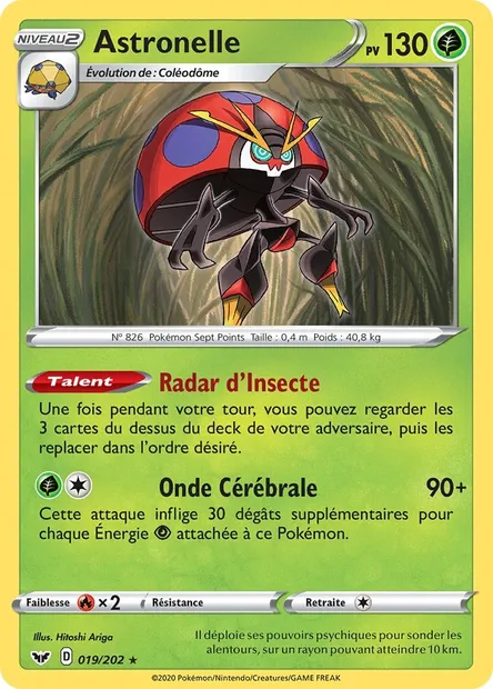 Astronelle, carte Pokémon SSH 19 — extension Épée et Bouclier