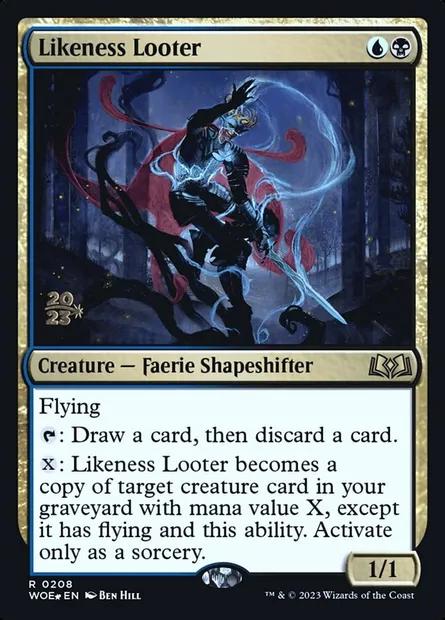 Likeness Looter, Magic card PWOE 208s — Wilds of Eldraine Promos set