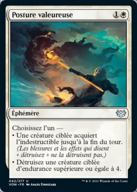 Posture valeureuse, carte Magic VOW 42 — extension Innistrad : noce écarlate