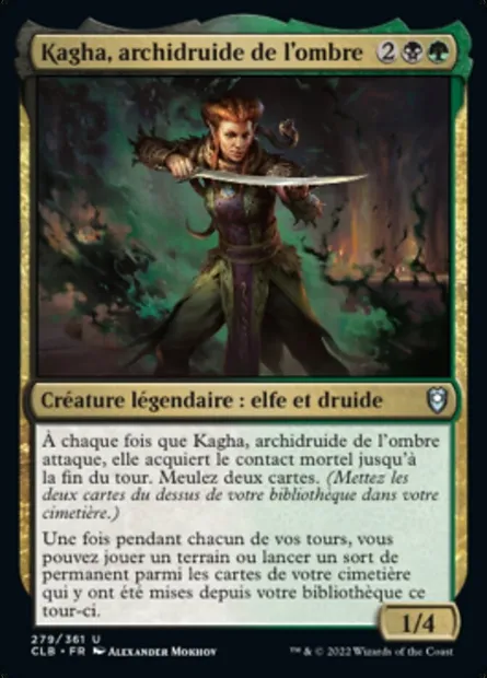 Kagha, archidruide de l'ombre, carte Magic CLB 279 — extension Commander Légendes : la bataille de la Porte de Baldur