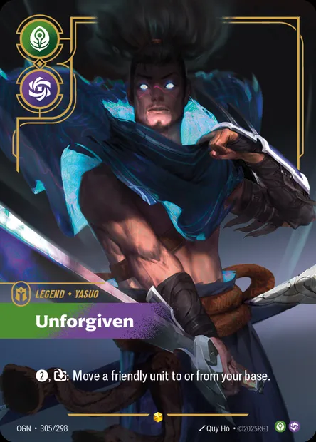 Unforgiven, carte Riftbound OGN 305 — extension Origins