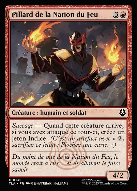 Pillard de la Nation du Feu, carte Magic TLA 135 — extension Avatar: The Last Airbender