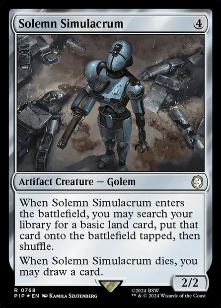 Solemn Simulacrum, Magic card PIP 768 — Fallout set