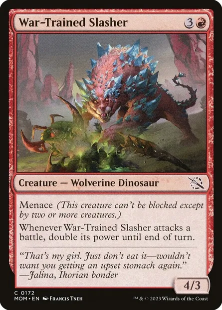 War-Trained Slasher, Magic card MOM 172 — March of the Machine set