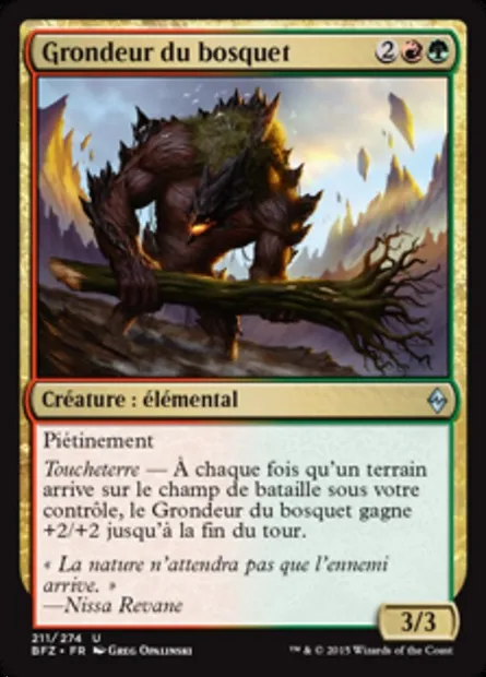 Grondeur du bosquet, carte Magic BFZ 211 — extension La bataille de Zendikar