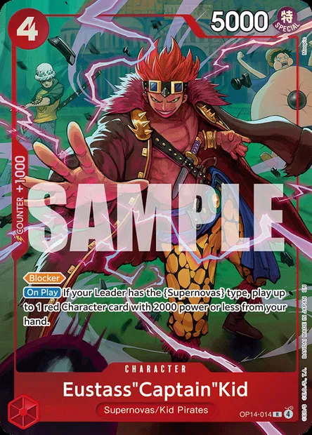 Eustass "Captain" Kidd, carte One Piece OP14-014 — extension LES SEPT DE LA MER D'AZUR