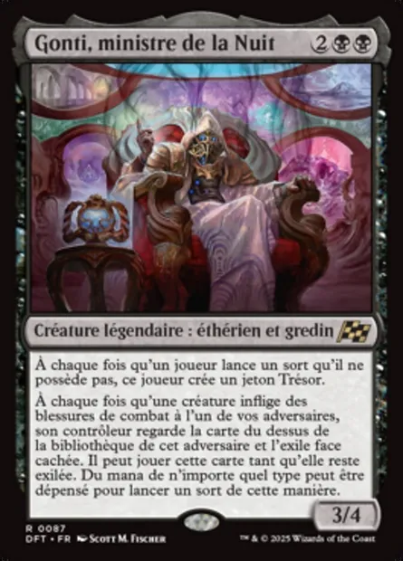 Gonti, ministre de la Nuit, carte Magic DFT 87 — extension Aetherdrift