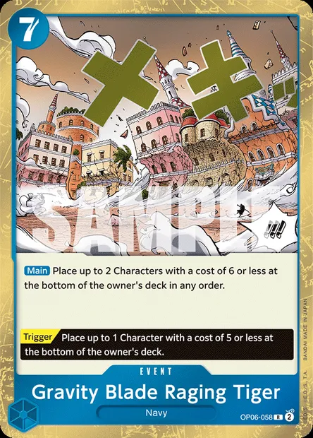 Gravity Blade Raging Tiger, One Piece card OP06-058 — WINGS OF THE CAPTAIN set