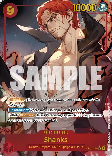 Shanks, carte One Piece OP01-120 — extension ROMANCE DAWN