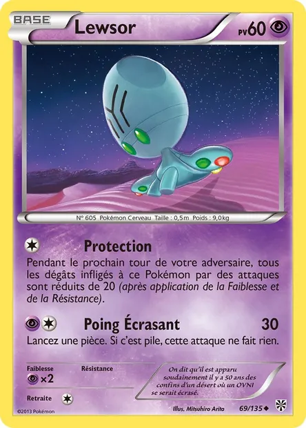 Lewsor, carte Pokémon PLS 69 — extension Tempète Plasma