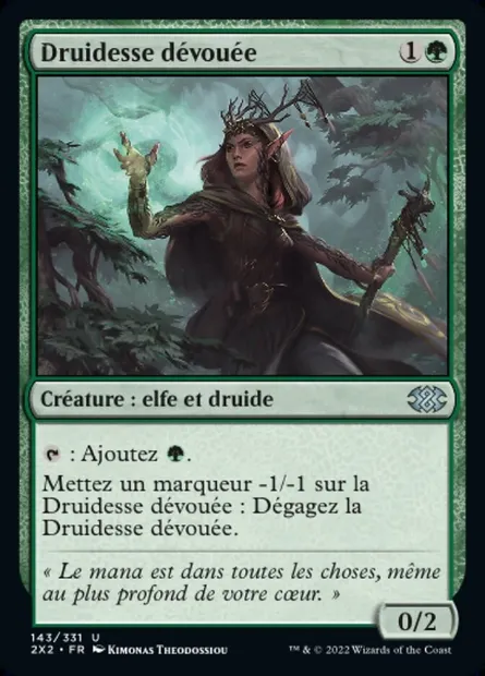 Druidesse dévouée, carte Magic 2X2 143 — extension Double Masters 2022