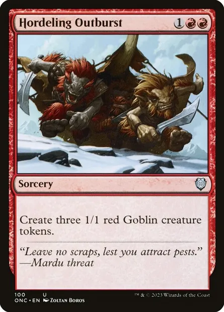 Hordeling Outburst, Magic card ONC 100 — Phyrexia: All Will Be One Commander set