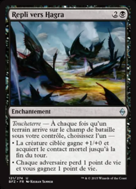 Repli vers Hagra, carte Magic BFZ 121 — extension La bataille de Zendikar
