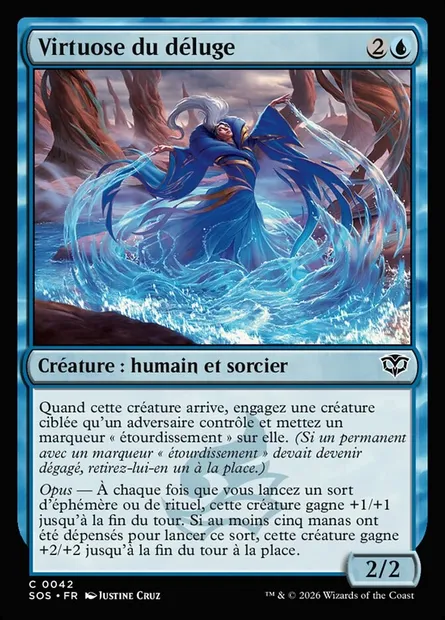 Virtuose du déluge, carte Magic SOS 42 — extension Secrets of Strixhaven