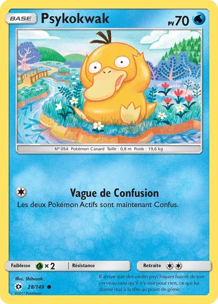 Psykokwak, carte Pokémon SUM 28 — extension Soleil et Lune