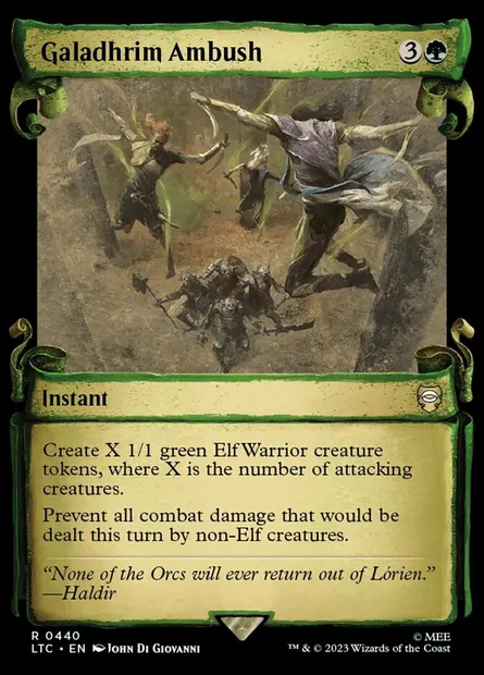Embuscade des Galadhrim, carte Magic LTC 440 — extension Tales of Middle-earth Commander
