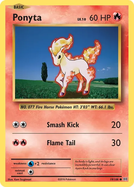 Ponyta, Pokémon card EVO 19 — Evolutions set