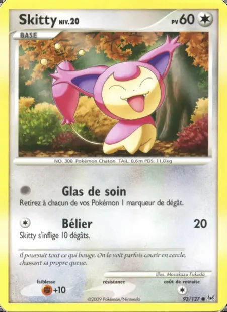 Skitty, carte Pokémon PL 93 — extension Platine