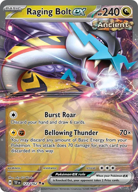 Raging Bolt ex, Pokémon card TEF 123 — Temporal Forces set
