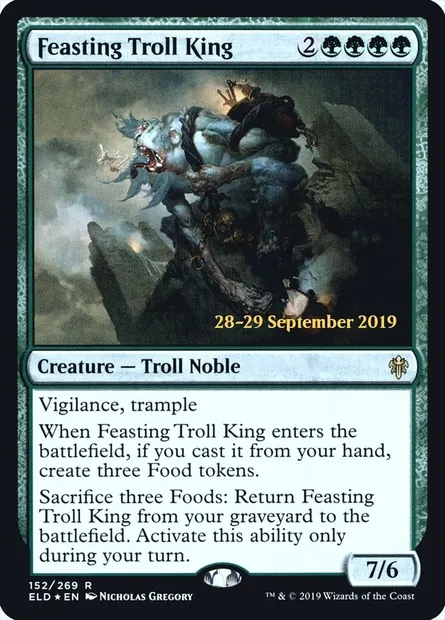 Feasting Troll King, Magic card PELD 152s — Throne of Eldraine Promos set
