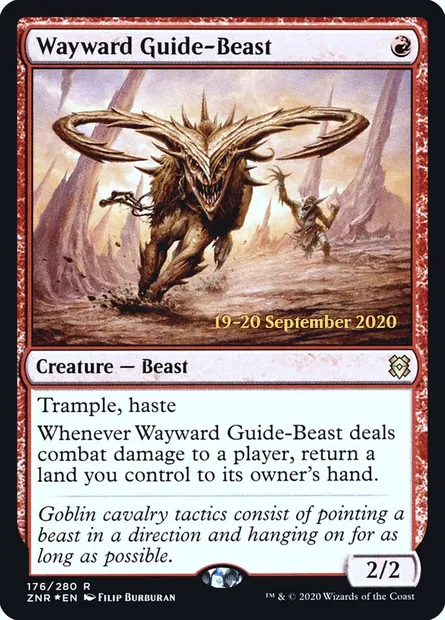 Wayward Guide-Beast, Magic card PZNR 176s — Zendikar Rising Promos set