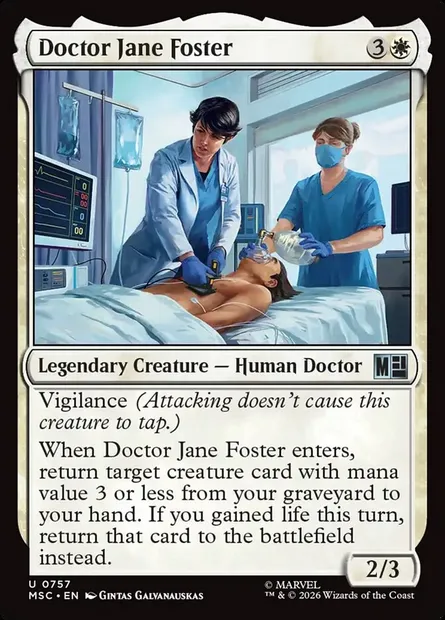 Doctor Jane Foster, Magic card MSC 757 — Marvel Super Heroes Commander set