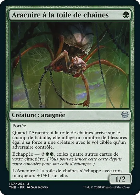 Aracnire à la toile de chaînes, carte Magic THB 167 — extension Theros Beyond Death