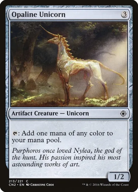 Licorne d'opaline, carte Magic CN2 213 — extension Conspiracy: Take the Crown
