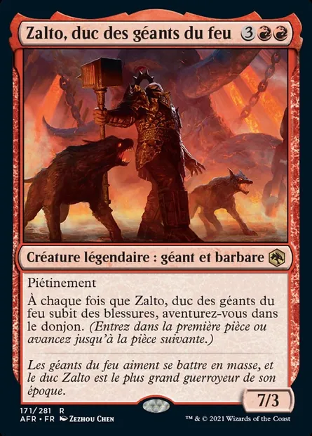 Zalto, duc des géants du feu, carte Magic AFR 171 — extension Forgotten Realms: Aventures dans les Royaumes Oubliés