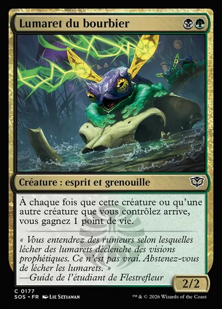 Lumaret du bourbier, carte Magic SOS 177 — extension Secrets of Strixhaven