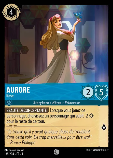 Aurore - Rose, carte Disney Lorcana CH1-138 — extension Premier Chapitre