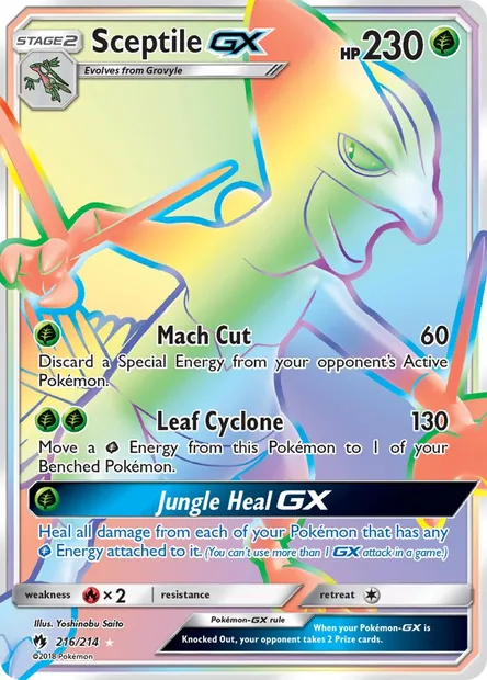 Sceptile GX, Pokémon card LOT 216 — Lost Thunder set