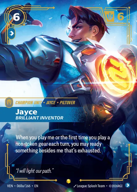 Jayce, Riftbound card VEN 068a — Vendetta set