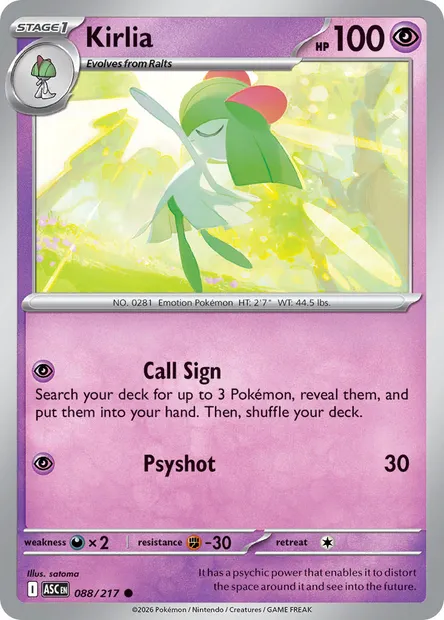 Kirlia, Pokémon card ASC 088 — Ascended Heroes set