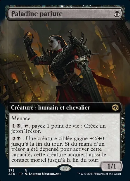 Paladine parjure, carte Magic AFR 375 — extension Forgotten Realms: Aventures dans les Royaumes Oubliés