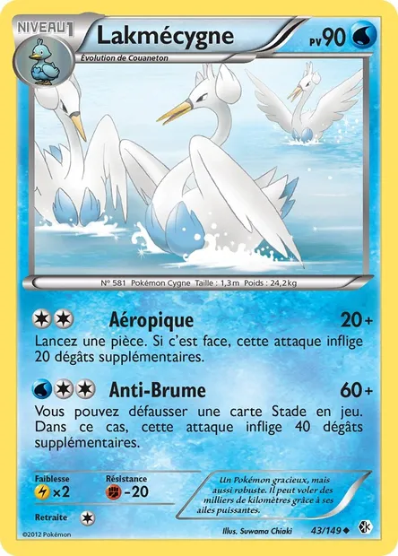 Lakmécygne, carte Pokémon BCR 43 — extension Frontières Franchies