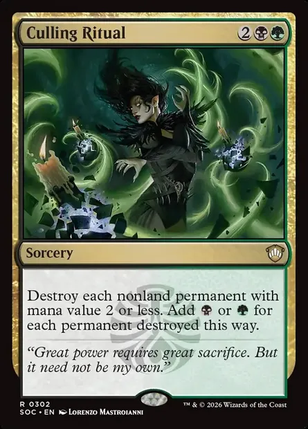 Culling Ritual, Magic card SOC 302 — Secrets of Strixhaven Commander set